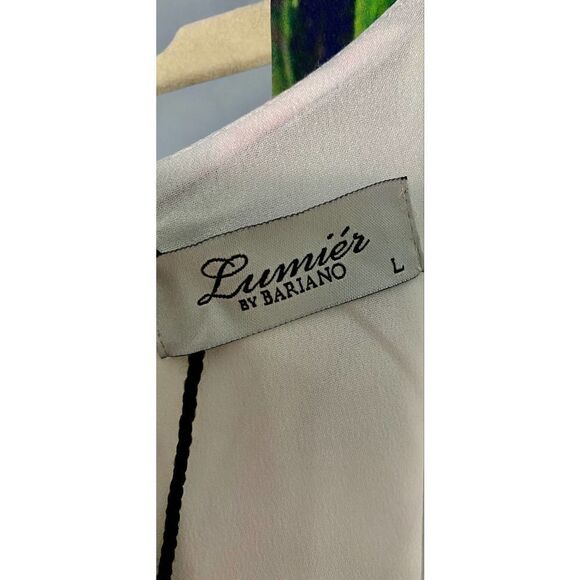 Bariano White Abstract Sleeveless Ruffle Cocktail Dress - Picture 4 of 7